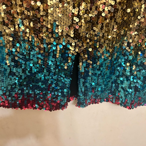 Rainbow sequins strapless dress large - Picture 4 of 8